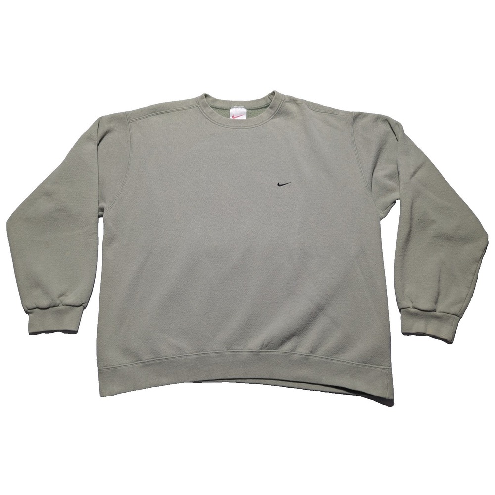 VTG 90s NIKE Pistachio Green - Men XL Swoosh Fleece Lined Crewneck Sweatshirt